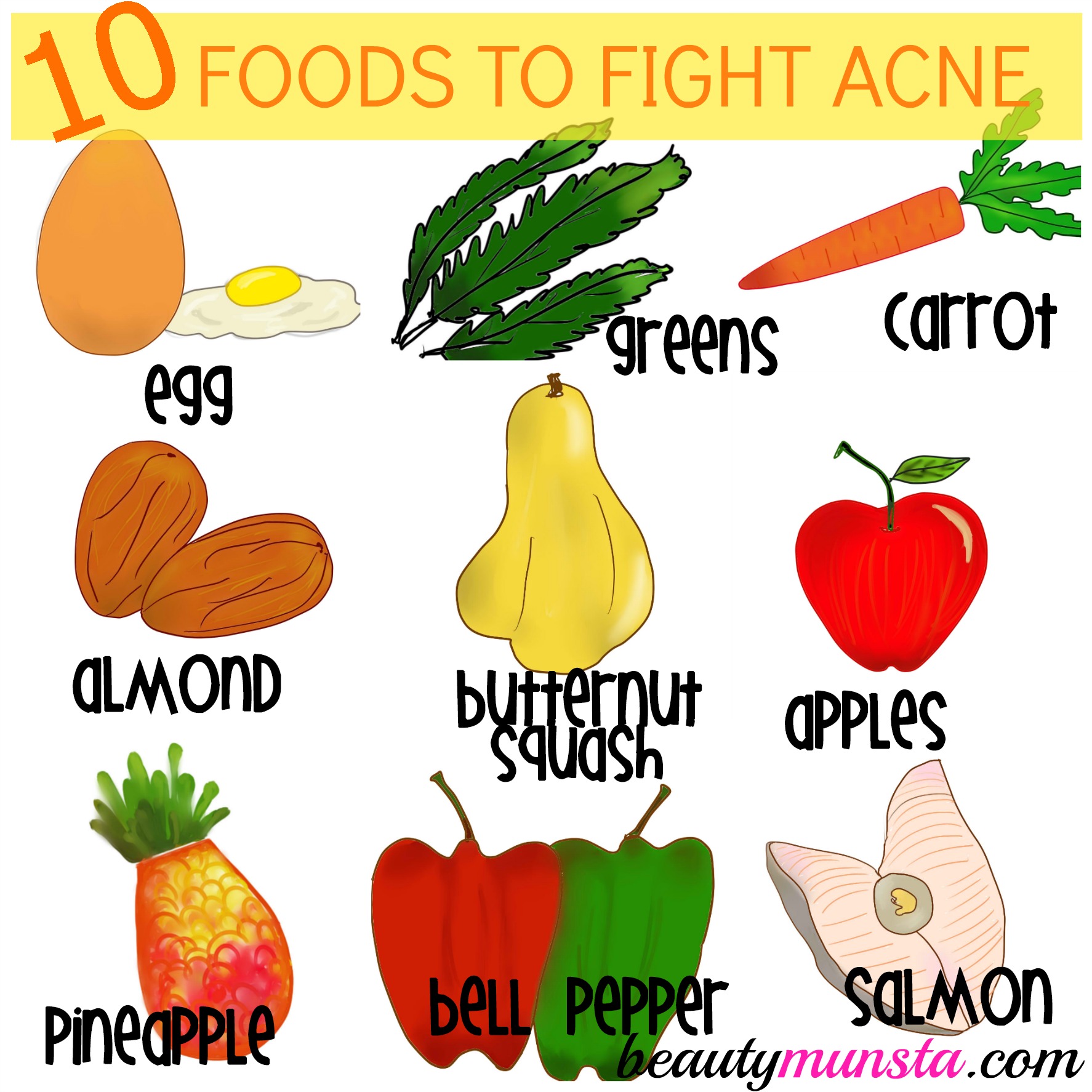 top 10 foods good for acne prone skin - beautymunsta - free natural