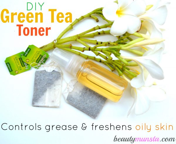 Learn how to make an easy DIY green tea toner for oily skin with this step-by-step tutorial! 