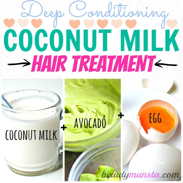 Containing avocado and egg, this coconut milk hair mask is designed to deep condition hair for silky & soft locks. 