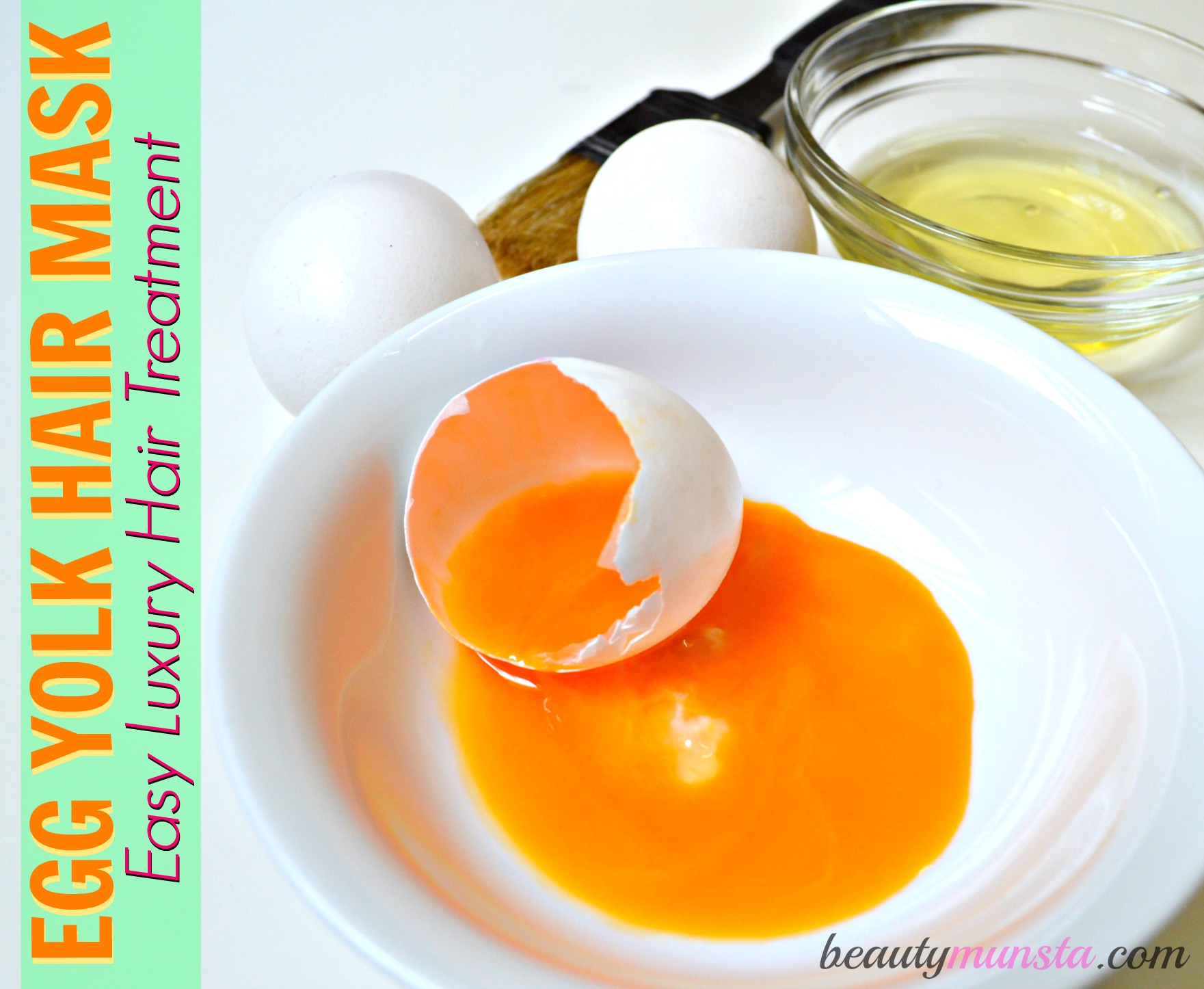 How to make an Egg Yolk Hair Mask at Home - beautymunsta - free natural  beauty hacks and more!