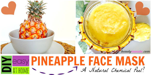     This pineapple face mask leaves your skin visibly lighter and smoother as it shrinks pores as well. Call it an at home chemical peel , if you will!