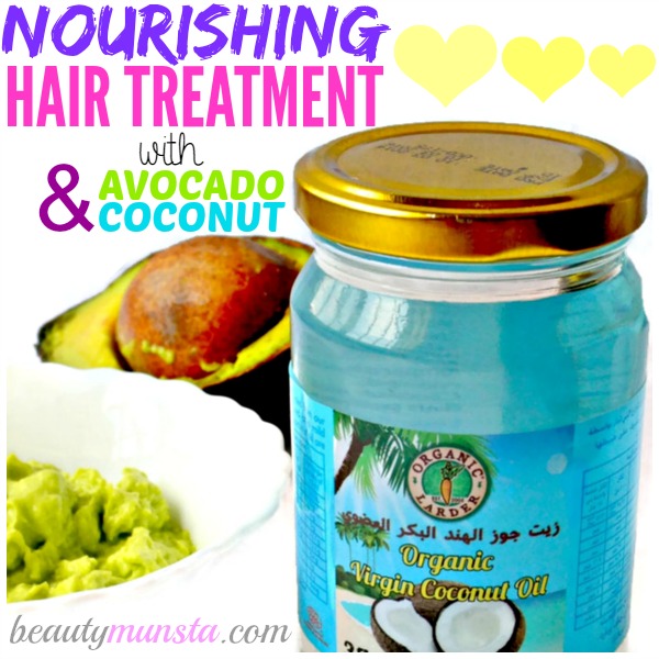 Do you want a tropical island hair mask to nourish & repair your hair?! Then go for this coconut oil hair mask with avocado! 