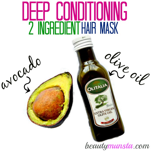 With avocado & olive oil you can whip up a luxurious deep conditioning hair treatment 