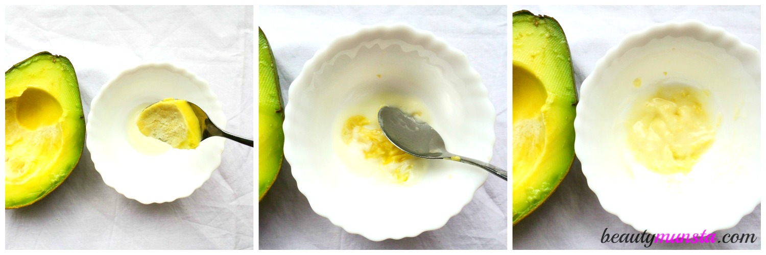 Mash up the avocado and mix well with yogurt