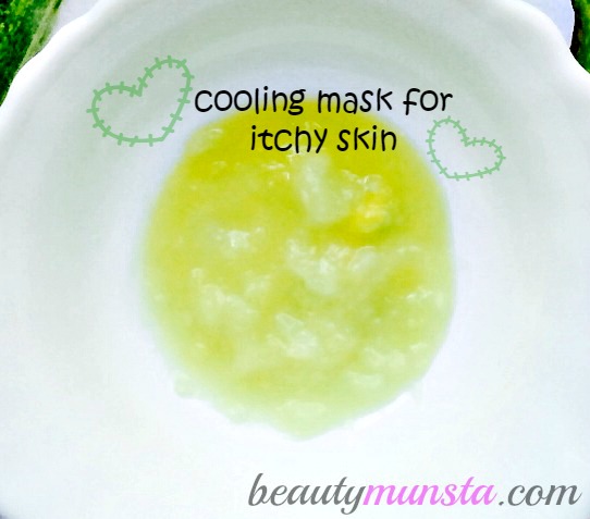 Itchy skin? No worries! This avocado and cucumber face mask will take away the itch by providing moisture-rich relief.