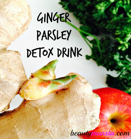 Learn how to make a zingy Ginger Parsley detox drink by following this easy green juice recipe for Skin & beauty!