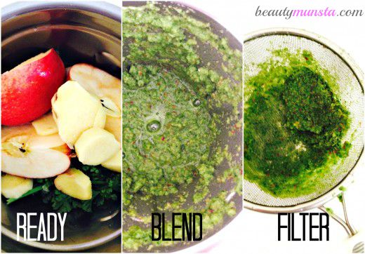 Blend away and filter out excess fiber.