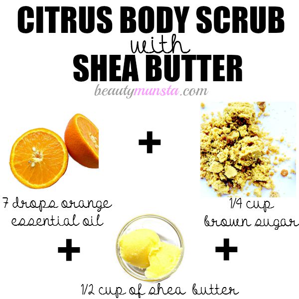 Make this exfoliating and moisturizing shea butter scrub with a burst of citrus!