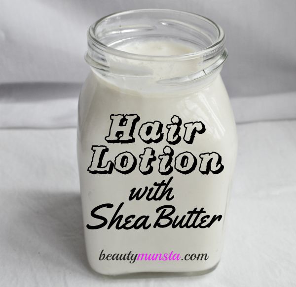 A smooth shea butter hair lotion recipe that can be used as a hair moisturizer, frizz-fighter, pre-styler, de-tangler...& more! 