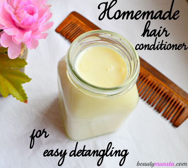 A homemade DIY shea butter hair conditioner for easy detangling & silky hair 