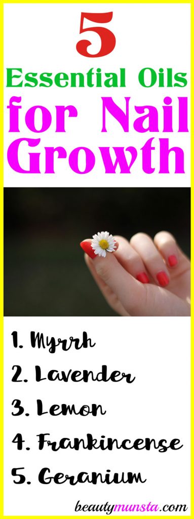 Check out the 5 essential oils for nail growth I’ve listed down below plus some awesome homemade recipes that’ll not only promote faster growth but also strengthen your nails and prevent breakage!