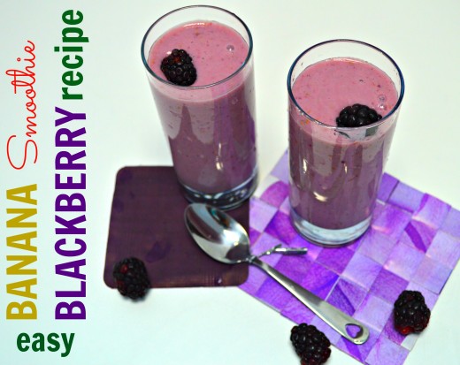 Make this delicious Low fat banana blackberry smoothie!