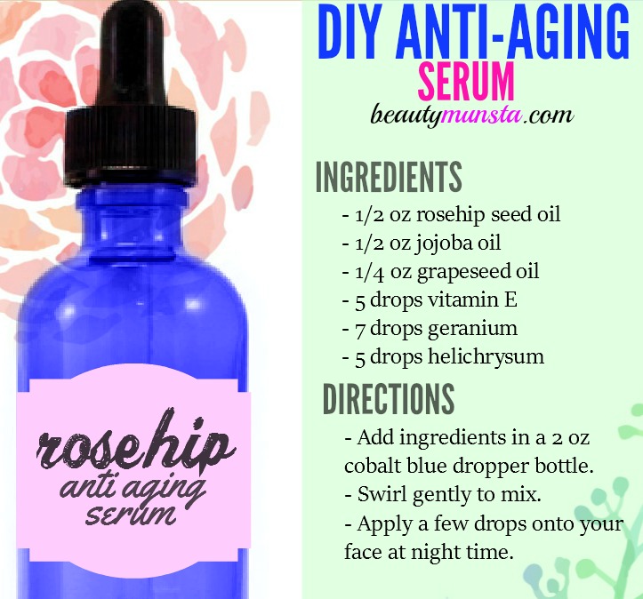 Make your own powerful & all natural DIY anti-aging serum with this quick recipe!