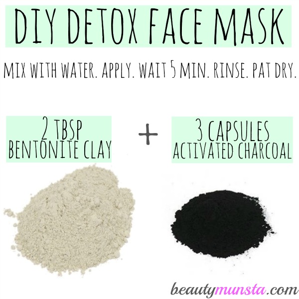 What you need to make your own detox face mask. Use weekly for beautiful skin! 