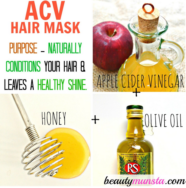 Make your own hair strengthening mask for strong, long and shiny locks using apple cider vinegar! 