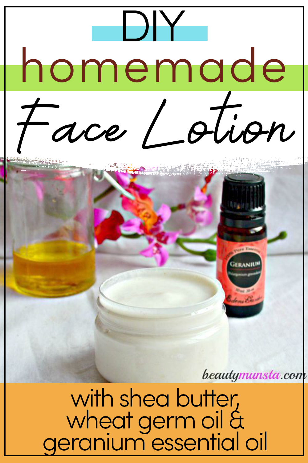 Homemade Shea Butter Lotion Recipe with Geranium Essential Oil -  beautymunsta - free natural beauty hacks and more!