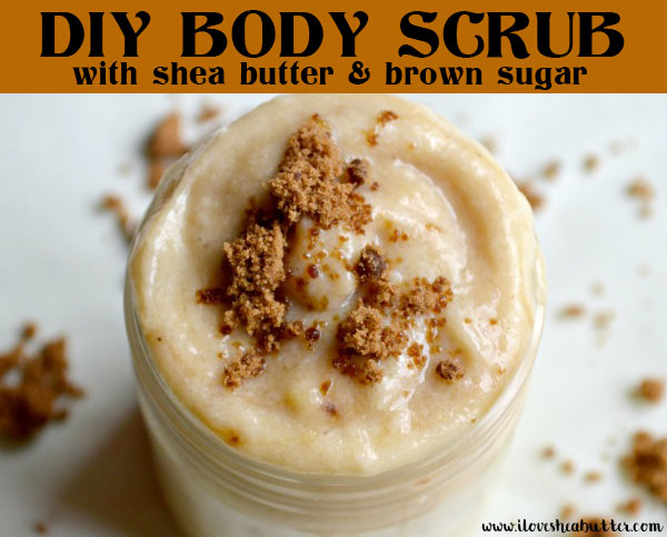  I’m going to show how to make a luscious DIY body scrub with shea butter & just a few other kitchen staples and your skin will look like you’ve just stepped out of the spa!
