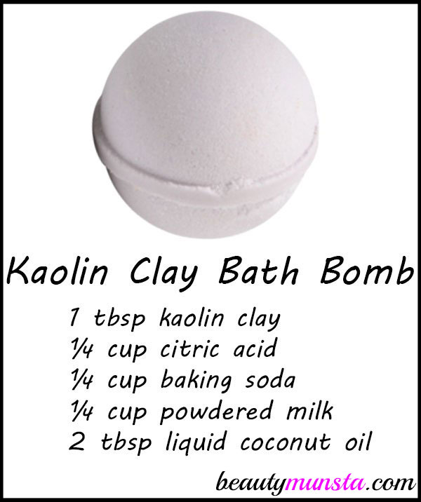 Make your own DIY kaolin clay bath bomb with this easy recipe!