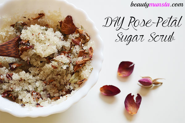 diy rose coconut oil sugar scrub