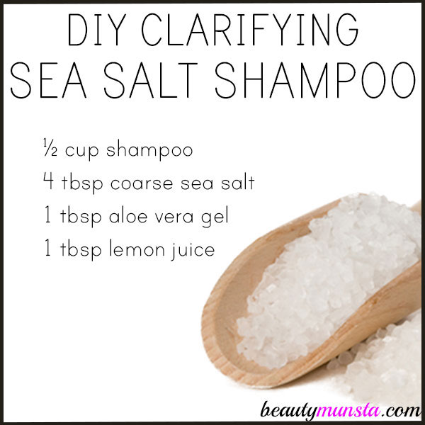 Here's a recipe for DIY clarifying sea salt shampoo! It's very easy to make and leaves your hair clean and soft! 