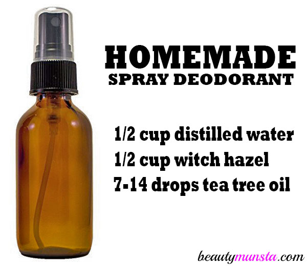 homemade spray deodorant with tea tree oil