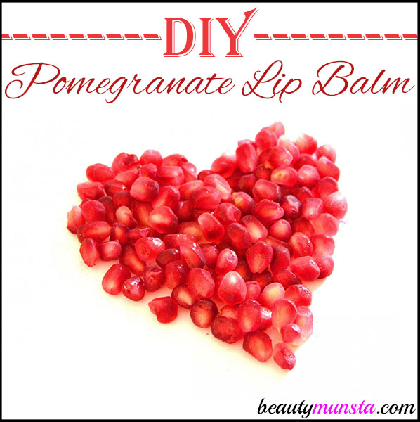 Make a nourishing pink colored diy pomegranate lip balm at home