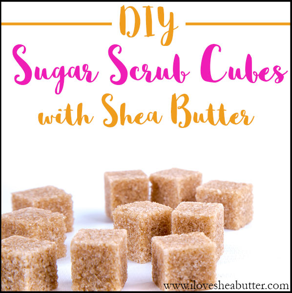 Make your own DIY shea butter sugar scrub cubes easily at home! 