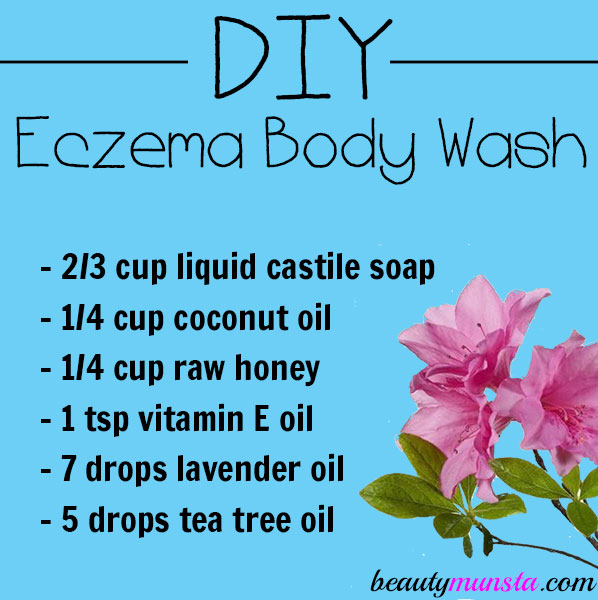 Make your own DIY eczema body wash! It's all natural, moisturizing and healing