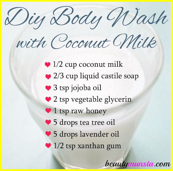 Learn how to make a homemade body wash with coconut milk! It's so moisturizing and luxurious!