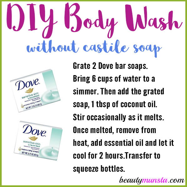 Make a homemade body wash without castile soap!
