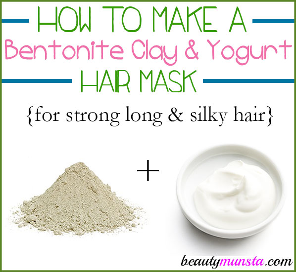 Make a bentonite clay yogurt hair mask for strong long and silky hair!