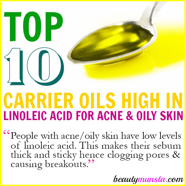 Discover these carrier oils high in linoleic acid for acne & oily skin. They’re especially beneficial for those with oily skin and acne for reasons we shall see below! 