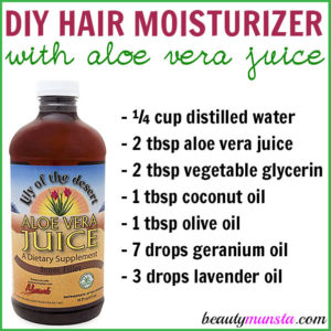 DIY Aloe Vera Juice Hair Moisturizer for Hydrated & Silky Locks