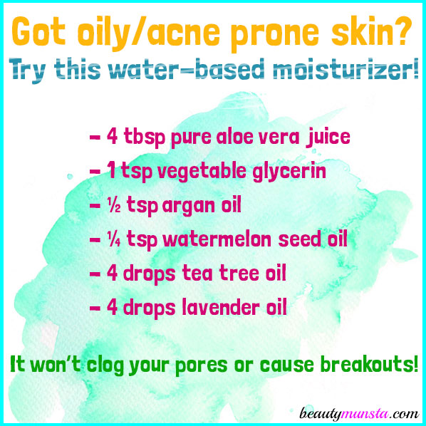 Make a DIY aloe vera juice moisturizer for your oily/acne prone facial skin