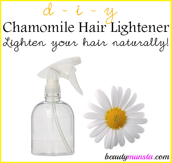 Naturally lighten your hair with this DIY chamomile hair lightener spray! 