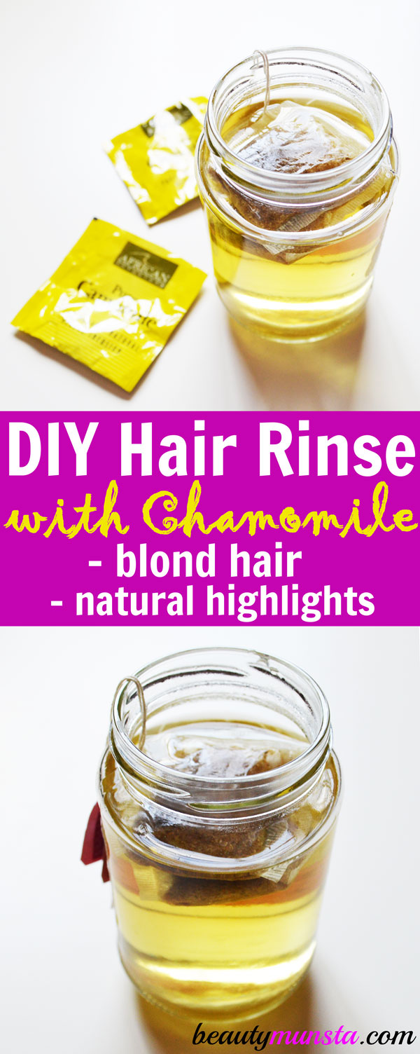 Try out this simple homemade chamomile hair rinse for blonde hair and natural highlights! 