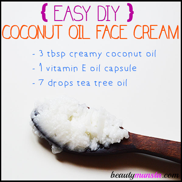 DIY Coconut Oil Face Cream Recipe | Non-Greasy & Only 3 Ingredients ...