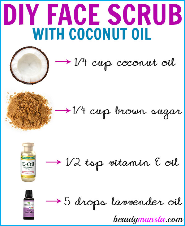 Gently exfoliate your skin using this DIY coconut oil face scrub! It will leave your skin looking smooth and glowing!  