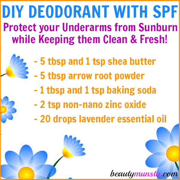  Make a DIY deodorant with zinc oxide to give your deodorant a sun blocking effect! 