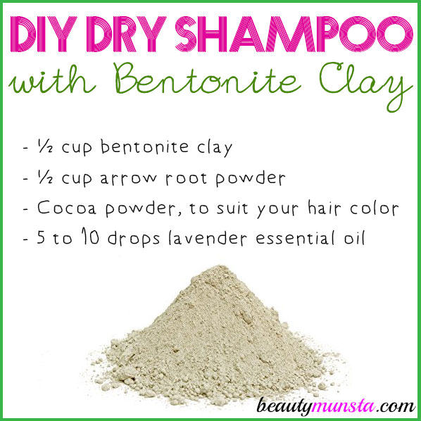 Make a DIY dry shampoo with bentonite clay for clean, non-oily and silky soft hair!</