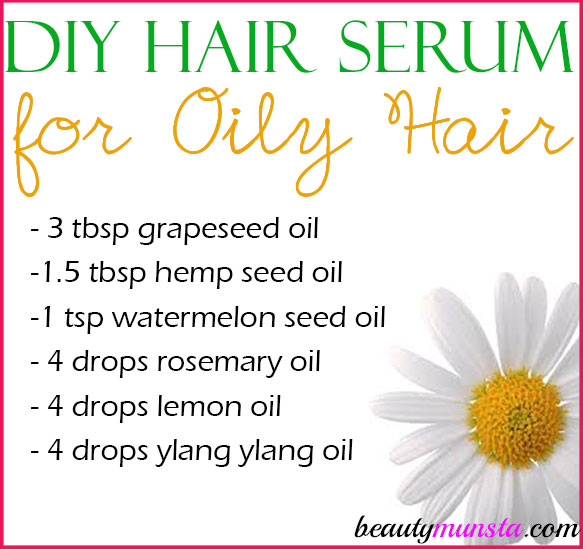 Make a DIY hair serum for oily hair using oils that won’t grease up your hair but keep it healthy and looking luscious! 