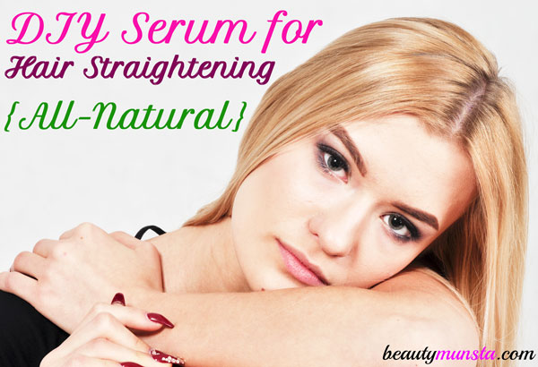 Fancy straight shiny long hair? Try this homemade hair straightening serum! 