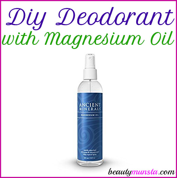 Follow this DIY magnesium oil deodorant recipe without beeswax! It works effectively and smells good! 