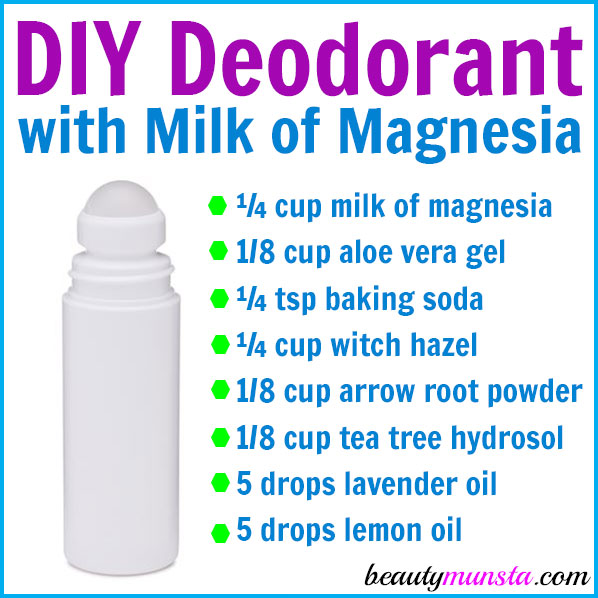 Follow this DIY milk of magnesia deodorant recipe to make a homemade deodorant that you’ll be very pleased with! It works effectively and smells great! 