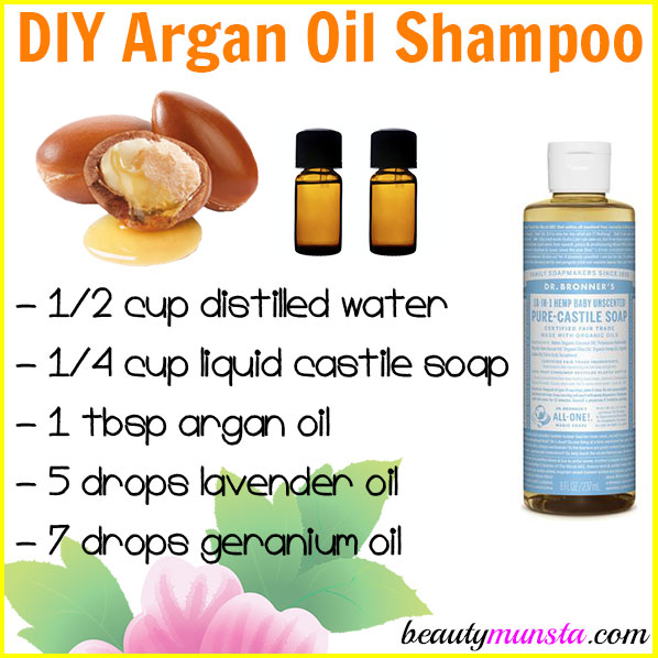 Soften your hair and make it silkier by using this DIY shampoo with argan oil! 