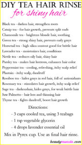 DIY Tea Hair Rinse for Shiny Hair