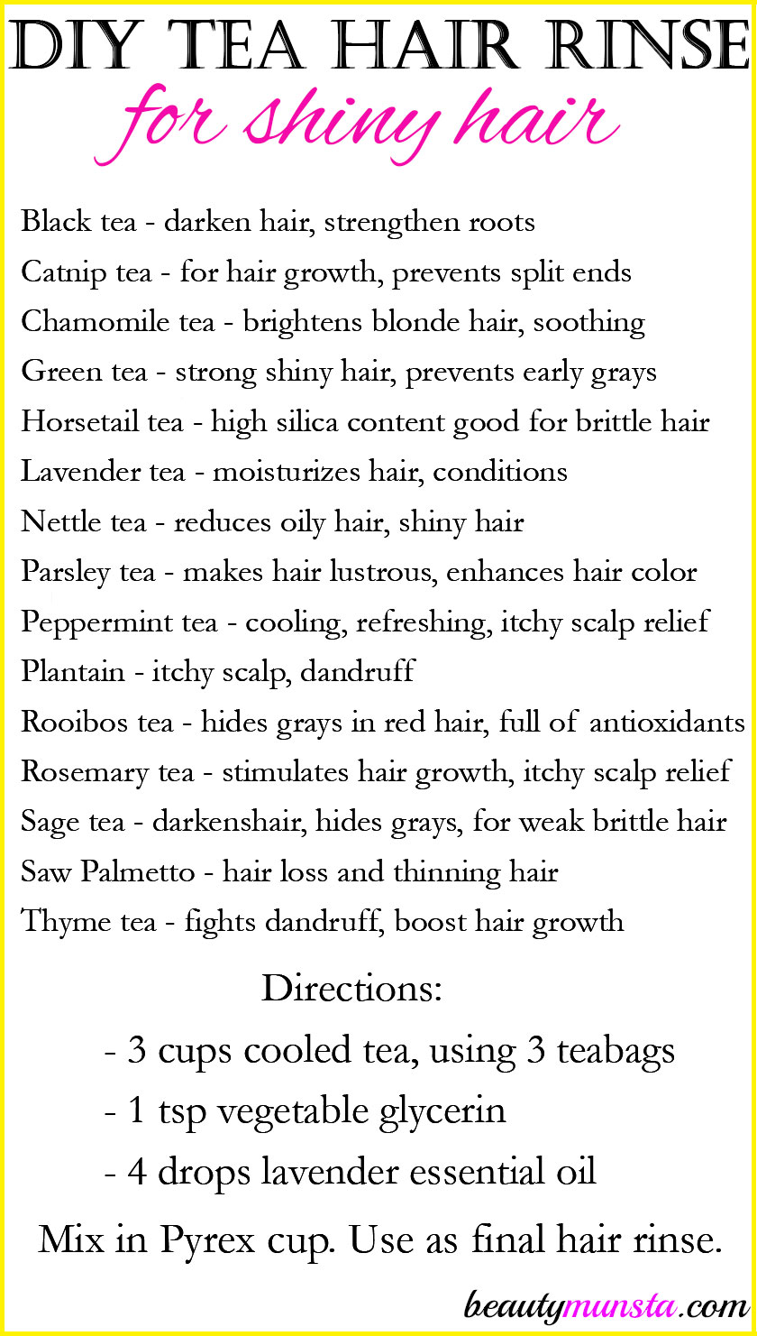 green tea rinse to clarify hair