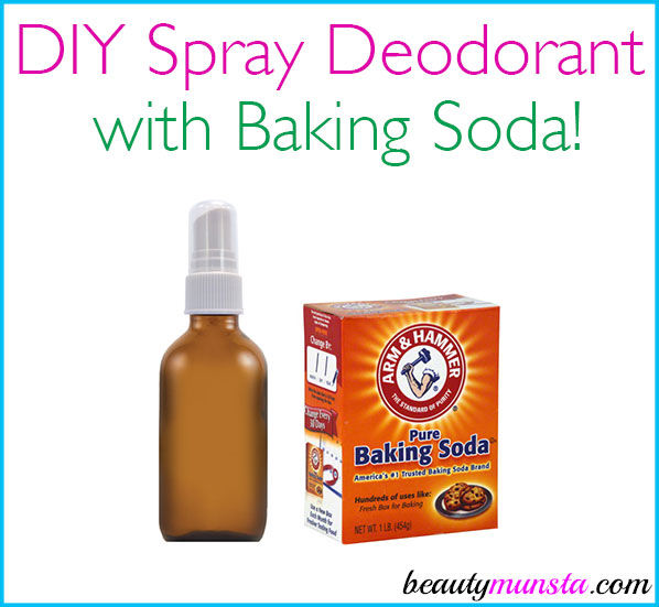 A fan of making your own deodorants? Try this homemade deodorant spray with baking soda! It keeps the stank out, feels refreshing and is totally easy to apply! 