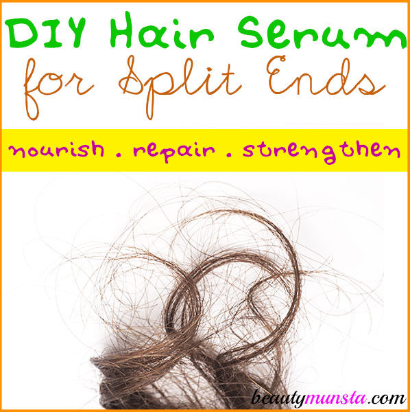 Make this easy and effective homemade hair serum for split ends to help heal damaged and frayed hair ends