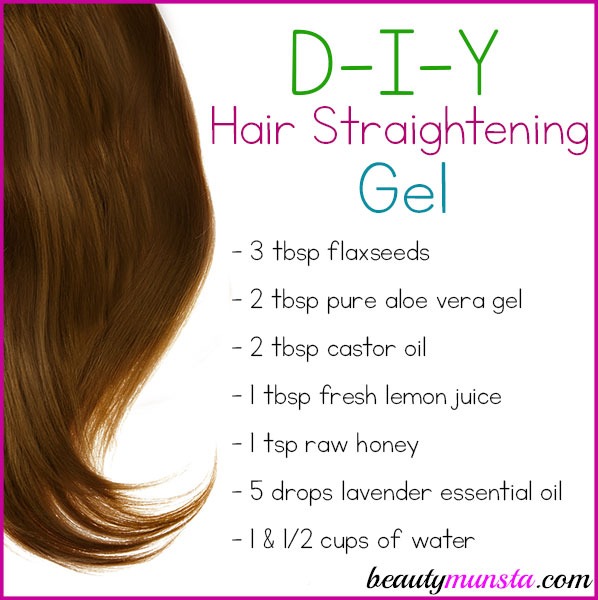 Homemade Hair Straightening Gel for Smoother Straighter Hair - beautymunsta  - free natural beauty hacks and more!